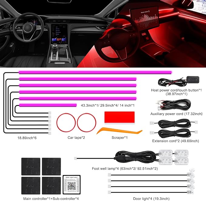 Acrylic Interior Car LED Strip Light - Image 3