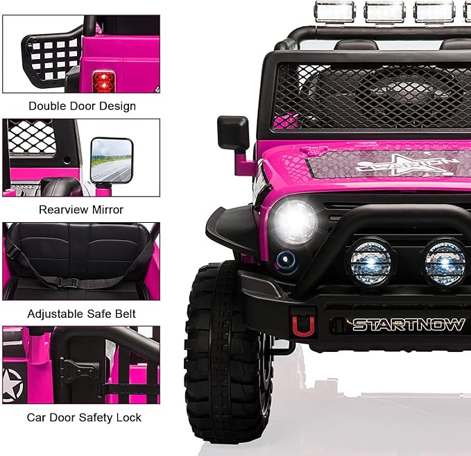 2-Seat Kids Ride on Truck Car, 12V Battery Powered Electric Vehicle - Image 3