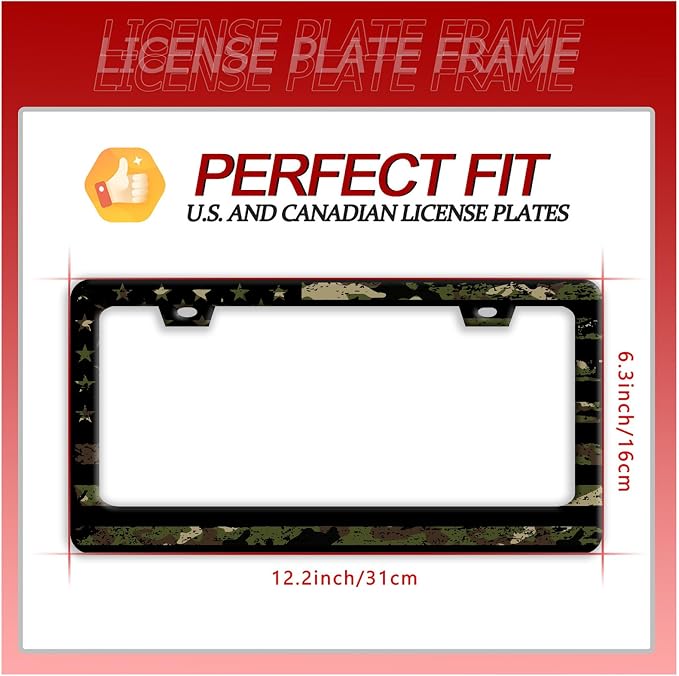American Flag License Plate Frame Camo License Plate Frames Funny Auto - Image 7