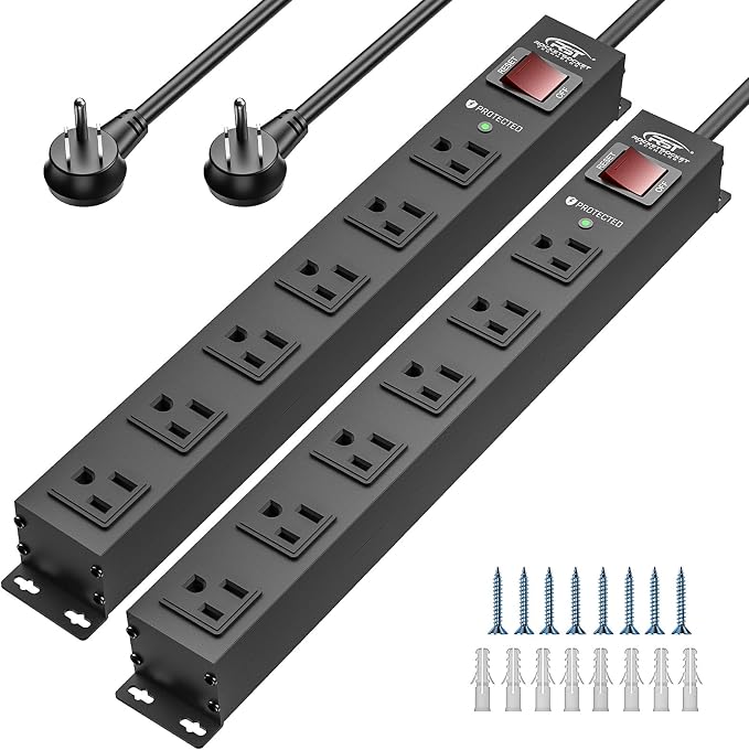 CRST 2Pack 6 Outlet Heavy Duty Power Strip by CRST