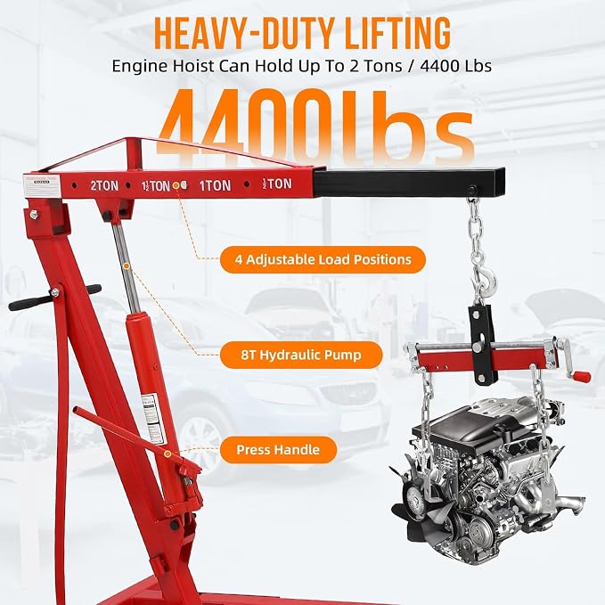 2 Ton Engine Hoist, Folding Cherry Picker Engine Hoist - Image 2