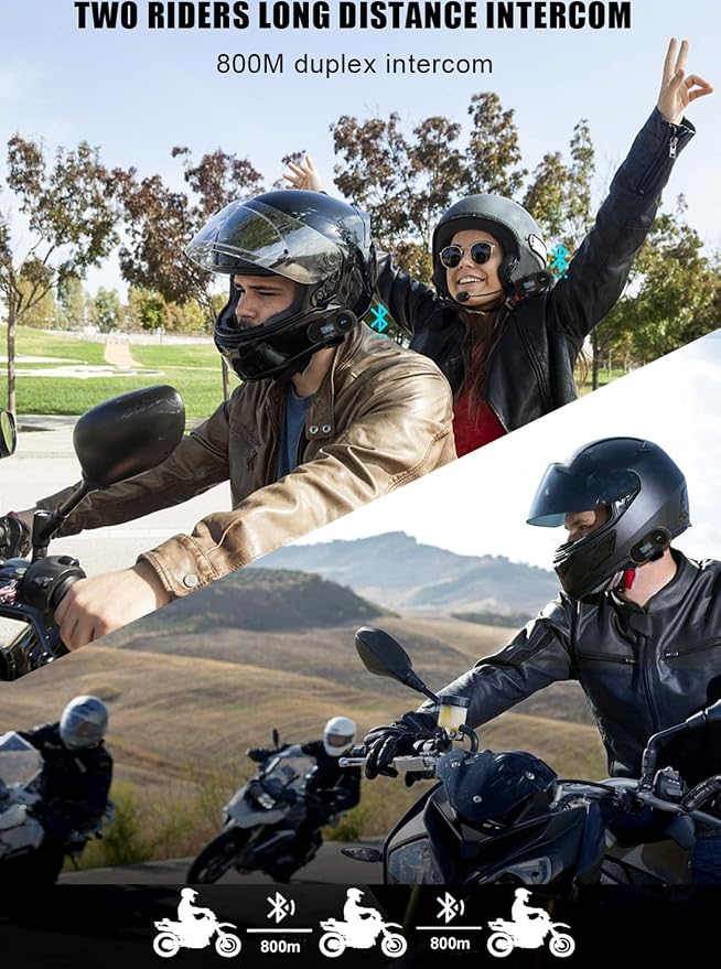 FreedConn 1pcs TCOM-SC Bluetooth Motorcycle Headset, 2-3 Riders Helmet - Image 8