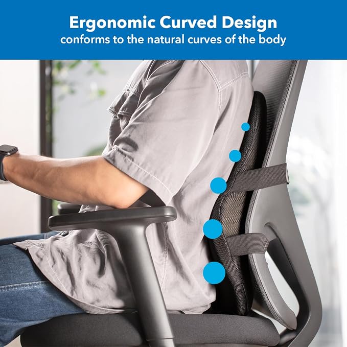Mount-It! Office Chair Cushion, Lumbar Support Pillow - Image 2