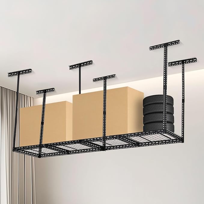 Overhead Garage Storage Rack 2x8 FT, Steel Ceiling Shelves 660lb Capacity - Image 5