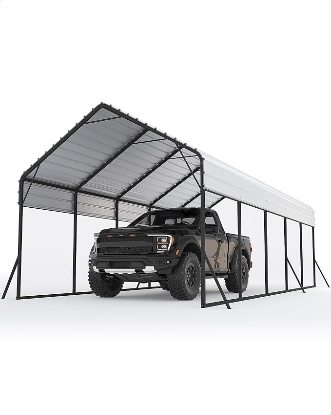 13'x26'x11' Oversized Metal Carport, Steel Heavy Duty Carport by GarveeLife