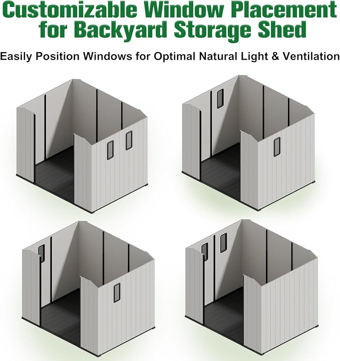 EAGLE PEAK 8x6 Resin Outdoor Storage Shed, Weatherproof Garden Shed - Image 8