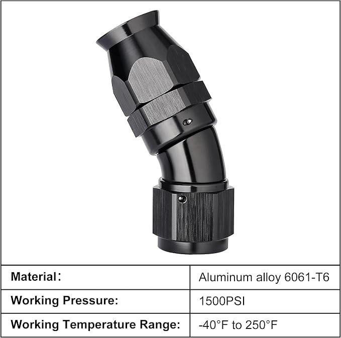 EVIL ENERGY 6AN 30 Degree PTFE One Piece Full Flow End Hose Fitting Aluminum - Image 3
