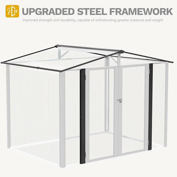 DWVO 8x6ft Metal Outdoor Storage Shed, Waterproof Tool Shed Heavy-Duty Storage - Image 6