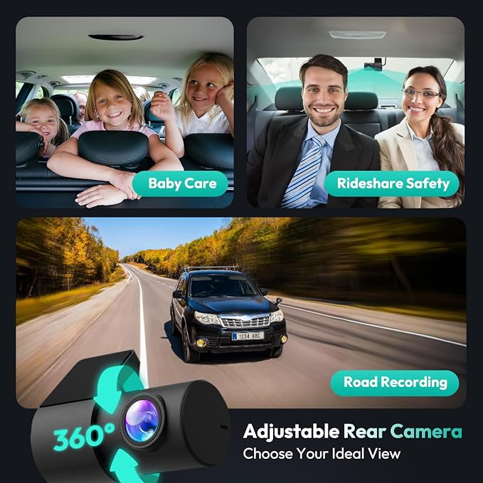 4K+2K Dual Dash Cam Front and Rear, Dashcam - Image 5