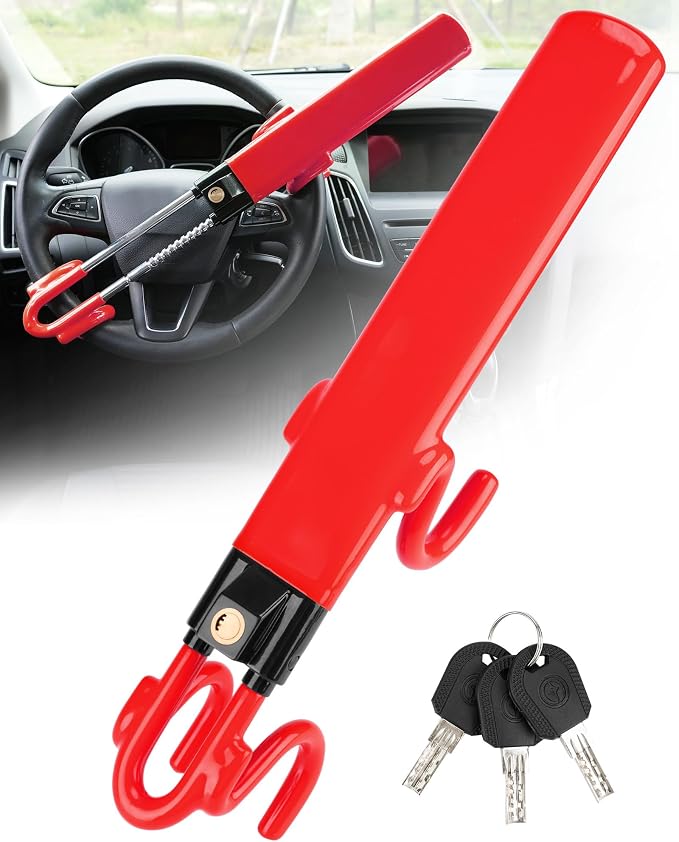Tevlaphee Steering Wheel Lock Anti-Theft Car Device Heavy Duty Security Car by Tevlaphee