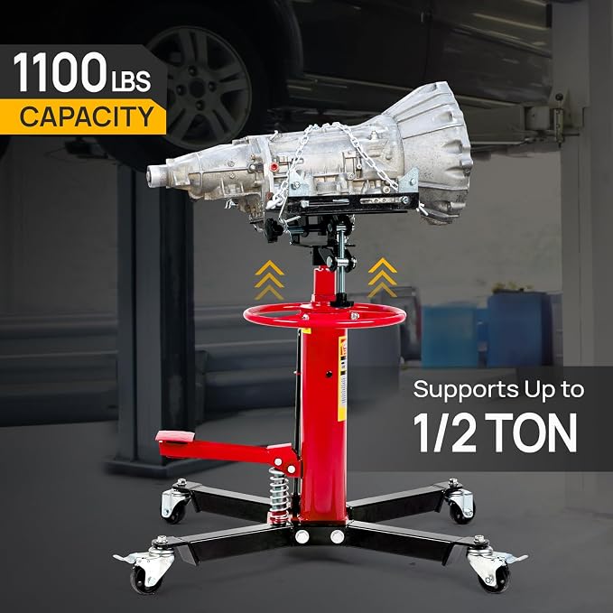 TUFFIOM Transmission Jack, 1100 lbs 1/2Ton Hydraulic 2-Stage High Lift Vertical - Image 2