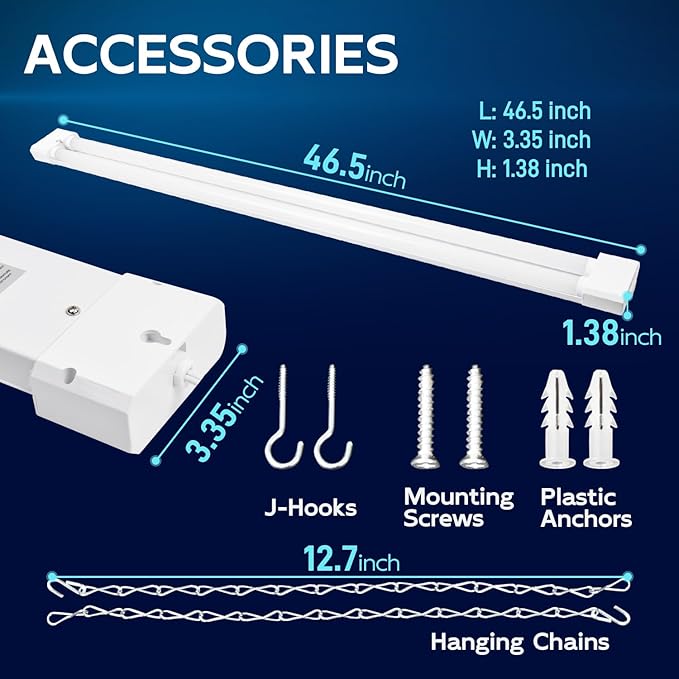 hykolity 1 Pack 4FT Linkable LED Shop Light - Image 6