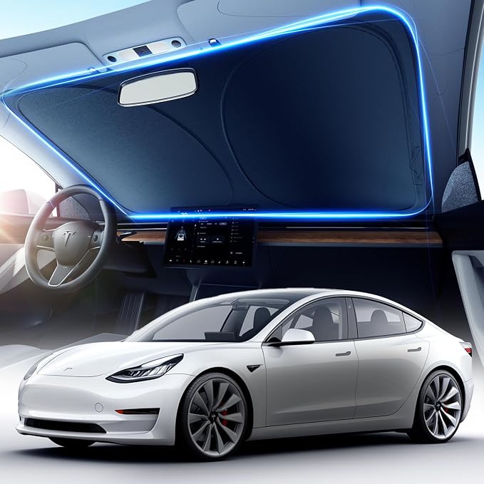 DMJN Windshield Sun Shade Car, Keep Car Cool & Interior Protection Sunshade by DMJNWindshieldSunShade