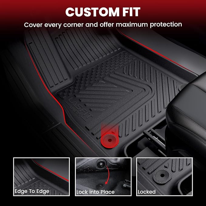 LASFIT Floor Mats for Rivian R1T 2025, All Weather Floor Liner TPE Custom Fit - Image 2