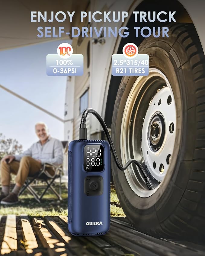 T22 Tire Inflator Protable Air Compressor, 3× Faster 160PSI Air Pump, Auto - Image 6