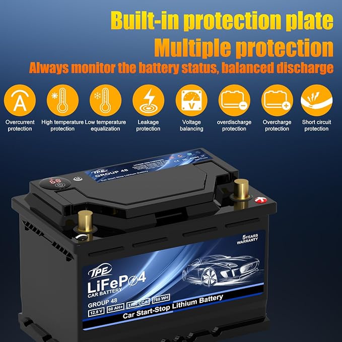 Group48 LiFePO4 Lithium-ion Car Battery Lightweight Design Auto Lithium Battery - Image 3