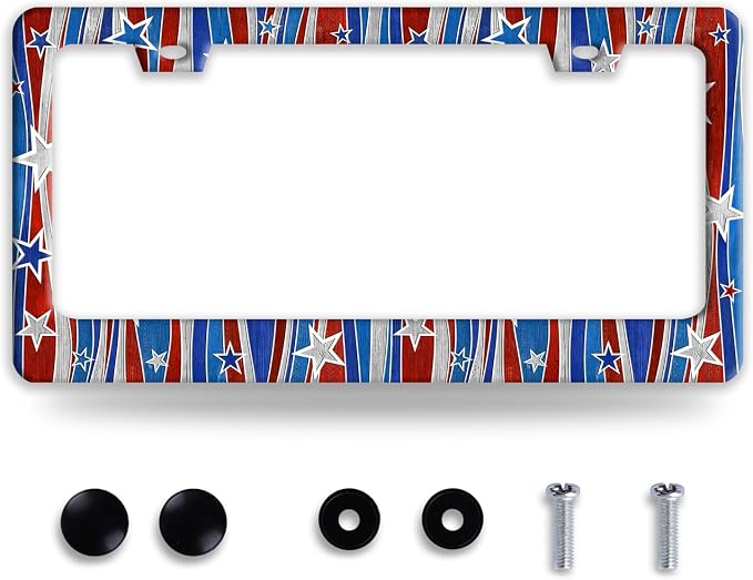 Personalized License Plate Frame American Flag License Plate Frames Funny Auto by NINANMY