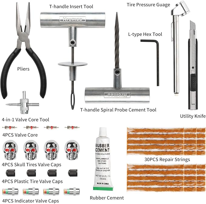 Hromee 56 Pieces Tire Repair Tools Kit - Image 2