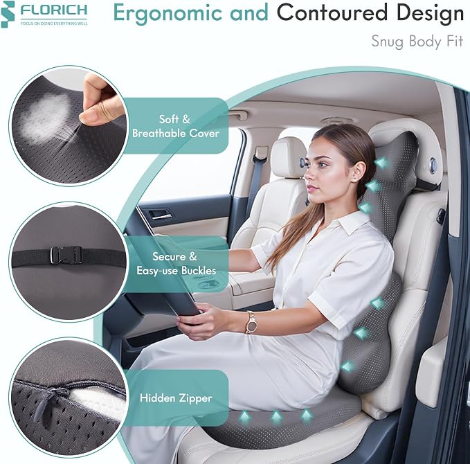 FLORICH Car Seat Cushion and Lumbar Support Pillow - Image 2
