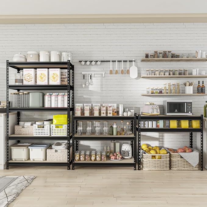 5-Tier Adjustable Metal Storage Shelves Heavy Duty Garage Shelving, Basement & - Image 6