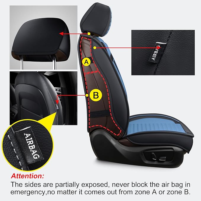 LINGVIDO Car Seat Covers, Breathable and Waterproof Faux Leather Automotive - Image 3