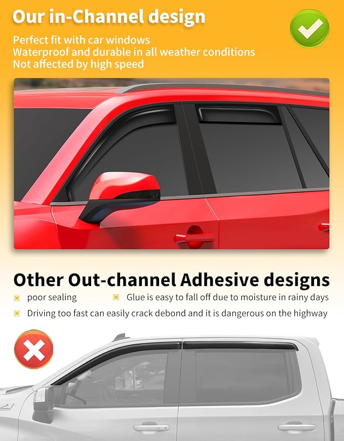 in-Channel Window Rain Guards Fit - Image 6