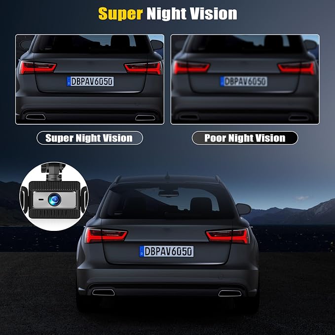 4 Channel Dash Cam Front and Rear Inside Left Right, 2.4 Inch 1080P Dash Camera - Image 5