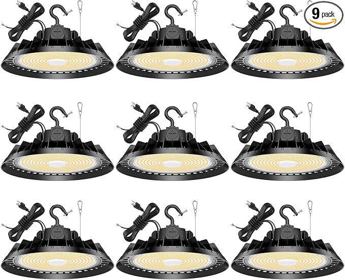 9Pack LED High Bay Lights, 200W UFO High Bay LED Shop Lights, 30000LM by BBESTLED