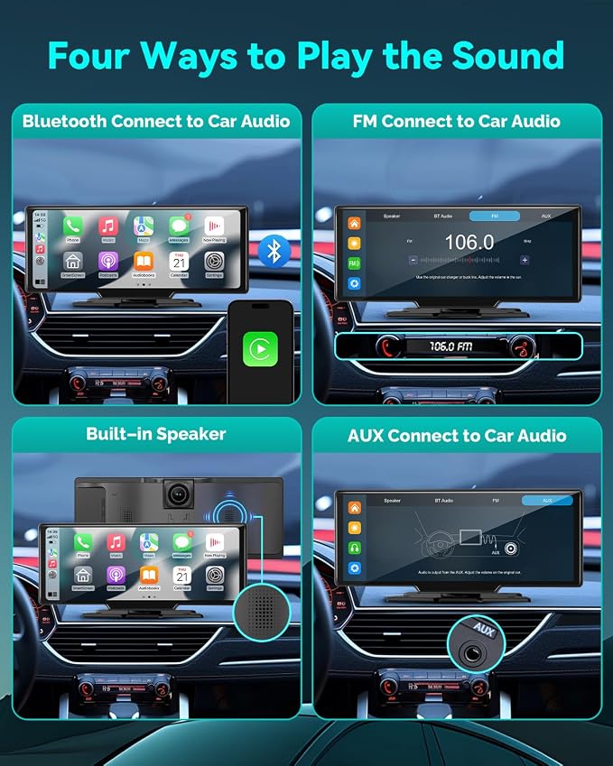 Wireless Carplay Screen for Car, 10.26" Android Auto Screen Compatible - Image 6