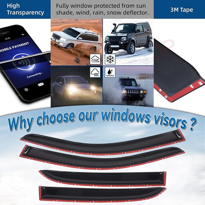 Set of 4 Window Rain Guard Compatible - Image 2