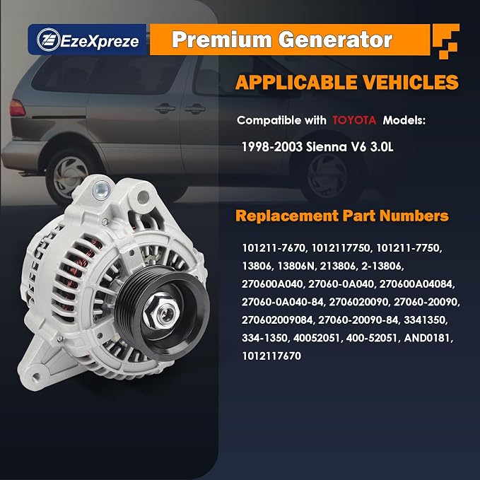 Ezexpreze Alternator Replacement 13806 New - Image 2