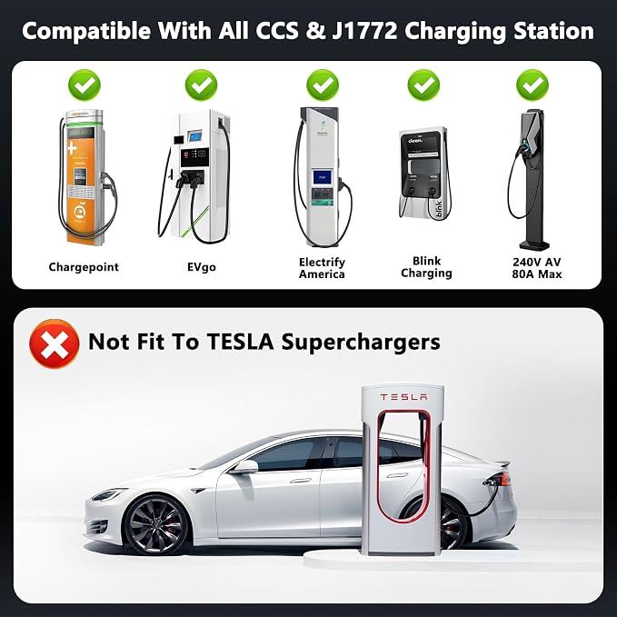 2025 Upgraded Cybertruck 2 in1 CCS & J1772 to Tesla Adapter, 250KW Fast Charging - Image 4