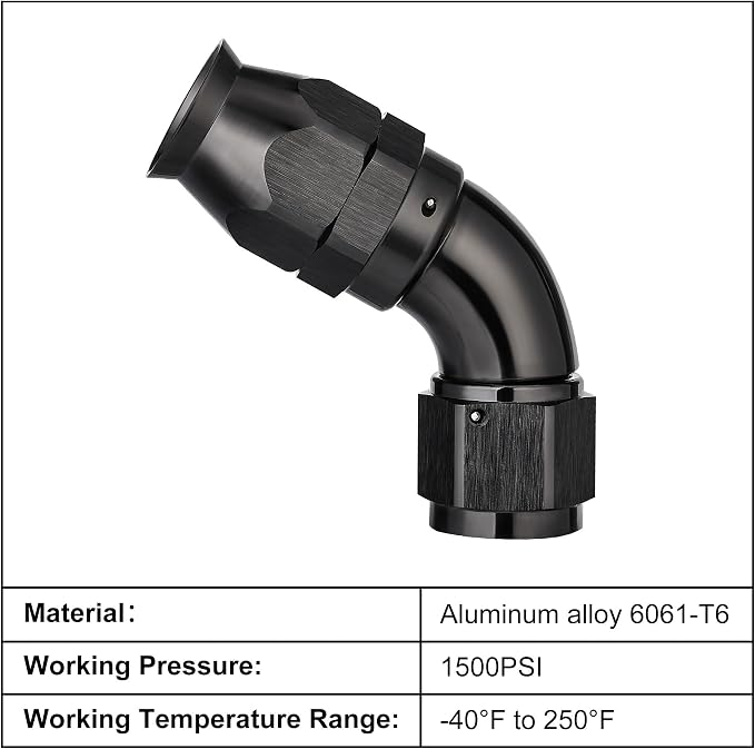 EVIL ENERGY 8AN 60 Degree PTFE One Piece Full Flow End Hose Fitting Aluminum - Image 3