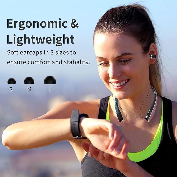 AMORNO Foldable Bluetooth Headphones Wireless Neckband Headset - Image 7
