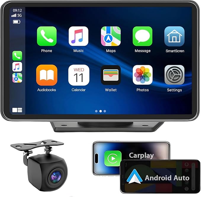 for Apple Carplay Wireless Portable 7" Touchscreen Car Stereo Voice Control by APOKAMORI