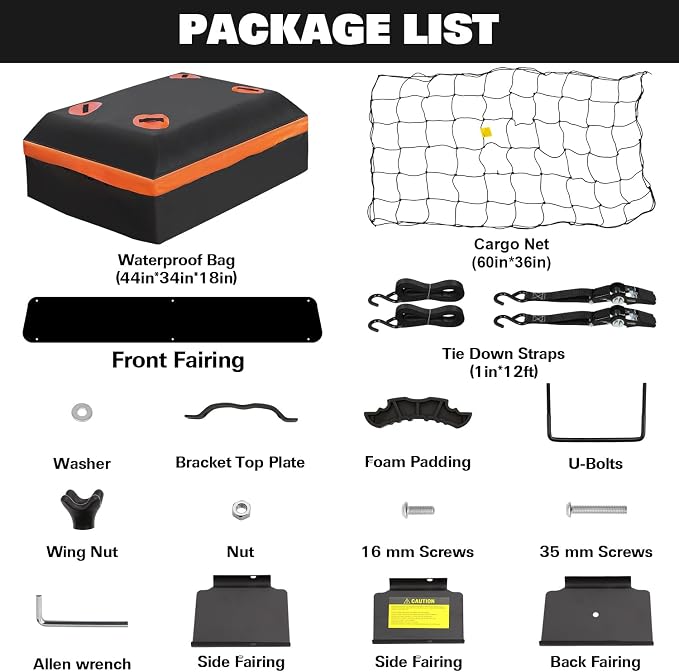 WEIZE Roof Rack Carrier Basket Universal Rooftop 64" x 39" x 5" Large Size Roof - Image 2