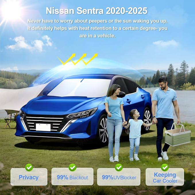 6pcs Car Window Shades for Nissan Sentra 2020-2025 Accessories, Windshield Side - Image 2