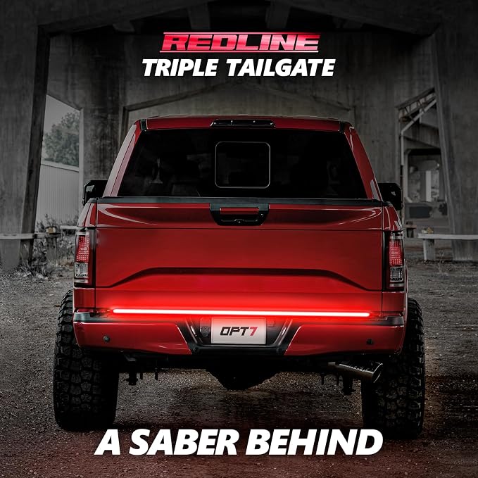 OPT7 60" Redline Triple Row LED Tailgate Light Bar w/Sequential RED Turn Signal - Image 6