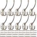 IBosins 10 Pack Heavy Duty Dual Coat Hooks Wall Mounted by IBosins