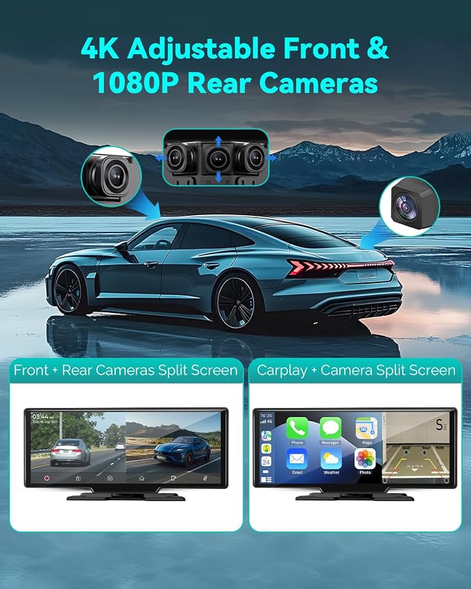 Wireless Carplay Screen for Car, 10.26" Android Auto Screen Compatible - Image 4
