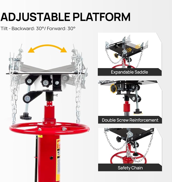 TUFFIOM Transmission Jack, 1100 lbs 1/2Ton Hydraulic 2-Stage High Lift Vertical - Image 5