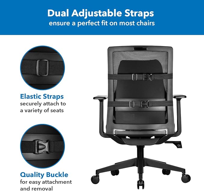 Mount-It! Office Chair Cushion, Lumbar Support Pillow - Image 5