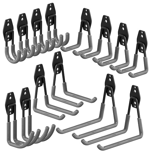 3-H Garage Wall Hooks 14 Pack, Garage Hooks Heavy Duty by 3-H