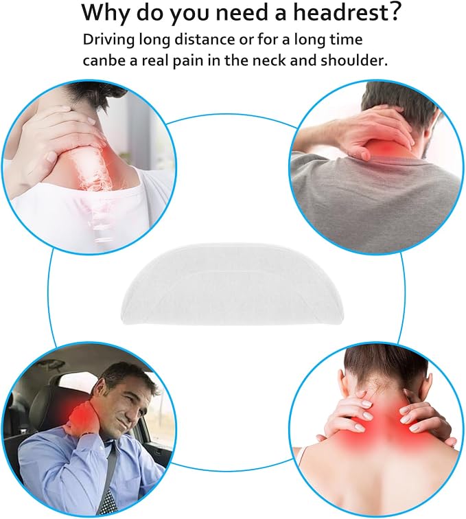 Car Headrest Pillow for Driving, Softness Ergonomic Design Universal Travel - Image 8