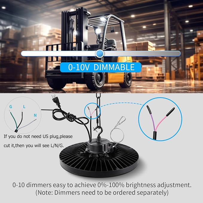 UFO High Bay Light, 150W LED Shop Lights, 3000K 4000K 6500K LED Garage Light - Image 4
