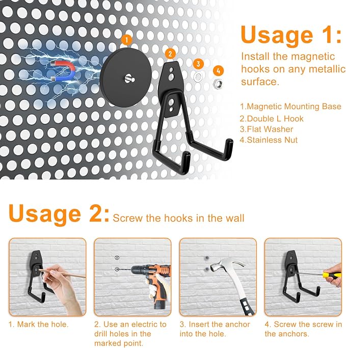 ENUODA Strong Magnetic Hooks 6 Pack Large Rare Earth Magnet Hooks Heavy Duty - Image 7