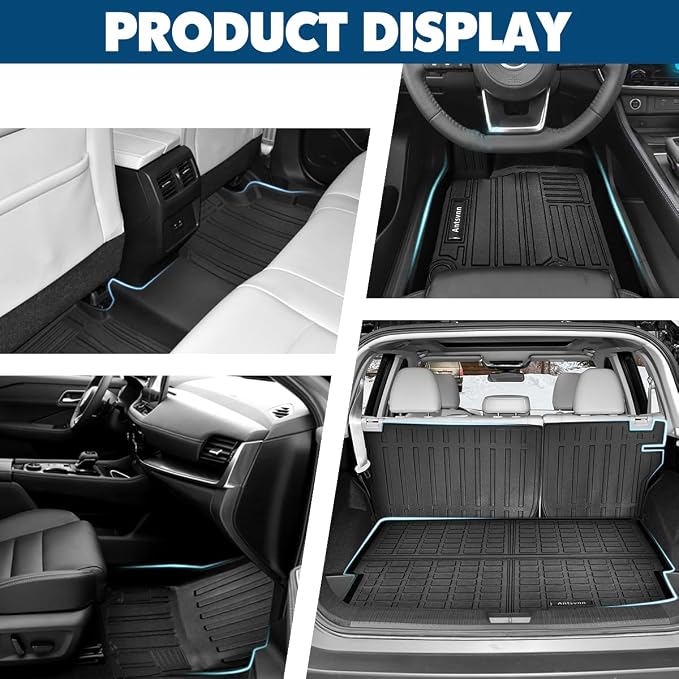 Fit for Nissan Rogue 2021-2024 2025 Floor Mats Backrest Mats Cargo Liners - Image 4