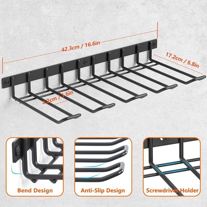 Power Tool Organizer, Cordless Drill Holder Wall Mount, Garage Tool Storage Rack - Image 5