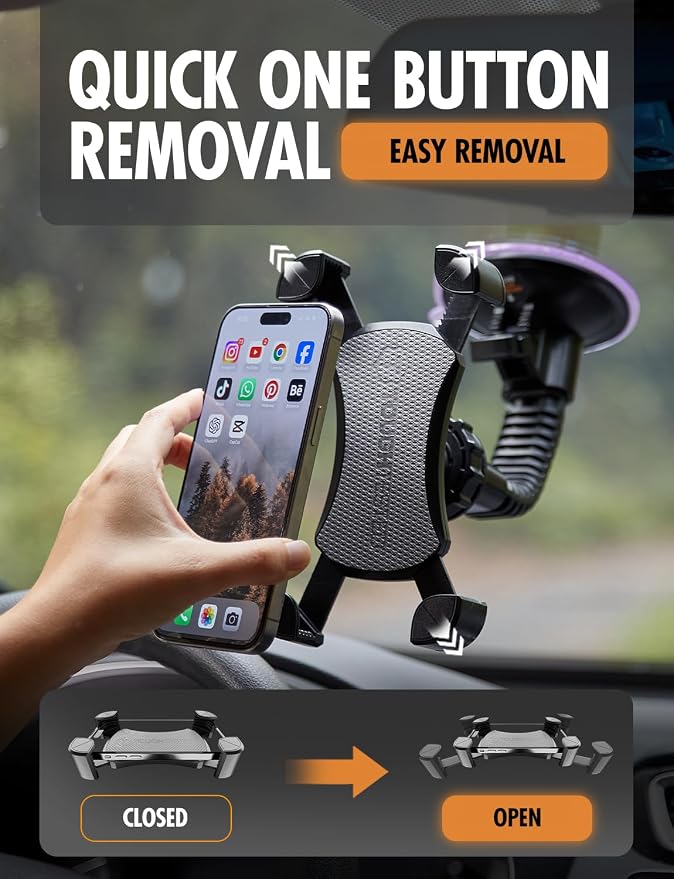 ToughTested Mammoth Windshield Mobile Mount, Double-Ribbed Gooseneck Arm - Image 7