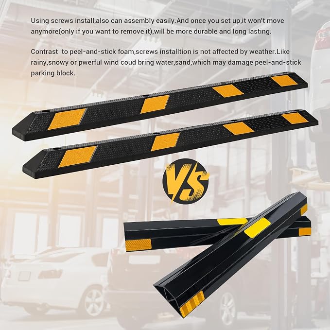 2 Pack Heavy Duty Rubber Parking Curb - 55000 Lb Capacity - Image 6
